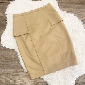 Zara Basic Tan Pencil Skirt XS Cotton Blend High Waist Workwear Career Business